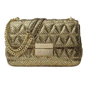 Michael Kors Gold Quilted Chain Shoulder/Crossbody Bag